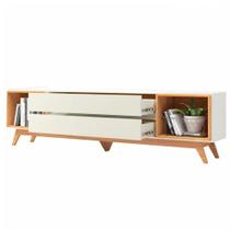 Rack Hudson 02 Gavetas Off White Base Freijó 220cm - 74898 Rack Hudson 02 Gavetas Off White Base Freijó 220cm - 74898