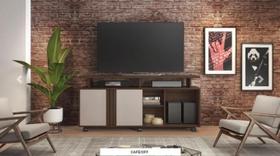 Rack Humor Para Tv Até 56" JCM Movelaria - Café Soft/Off Rack Humor Para Tv Até 56" JCM Movelaria - Café Soft/Off