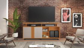 Rack Humor Para Tv Até 56" JCM Movelaria - Cinamomo/Off Rack Humor Para Tv Até 56" JCM Movelaria - Cinamomo/Off