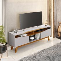 Rack Ilhabela TV 75" Moderno 5 Nichos e 2 Portas Soft Close