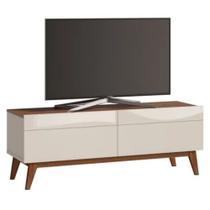 Rack imcal classic 1.4 para tv até 49 polegadas - off white/freijó natura 2 gavetas Rack imcal classic 1.4 para tv até 49 polegadas - off white/freijó natura 2 gavetas