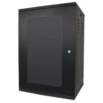 Rack Indoor Max Eletron Parede - 16U - 470mm Preto Com Porta Acrílica - CFTV - Caixa organizadora