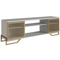 Rack Industrial 180 Cm 2 PT Com Tela Em Metal 1027 Arenas Dourado PP Rack Industrial 180 Cm 2 PT Com Tela Em Metal 1027 Arenas Dourado PP