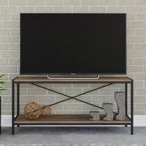 Rack Industrial para TV até 50 Polegadas 120cm 2 Prateleiras Active Yescasa Marrom Nogal