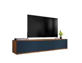 Rack inovare eros 180 para tv até 60” 2 portas 1 gaveta cedro / azul