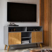 Rack Intense 4 Nichos P/ Tv 32 Polegadas Pés Retrô Sala Decoração Home - Cores