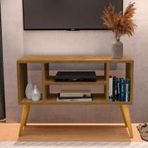 Rack Intense 4 Nichos P/ Tv 40 Polegadas Pés Retrô Sala/ Escritório Nature