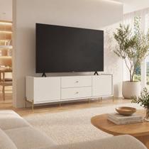 Rack Jasper 220 cm Off White Fosco com Dourado