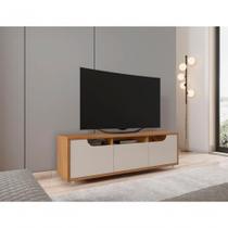 Rack Jersey 160cm C- Gaveta 2 Portas E Prateleiras P- Itens Sala De Estar Cedro Off White