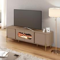 Rack Juquehy para TV 75” 4 Portas Nichos e Iluminação LED