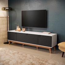 Rack Kappesberg 3 Portas 3d Branco-preto 180cm