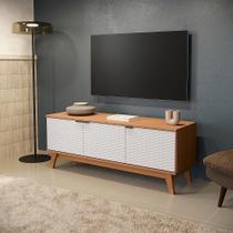 Rack Kappesberg 3 Portas 3d Canela/branco 136cm