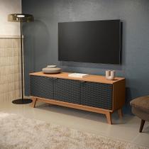 Rack Kappesberg 3 Portas 3d Canela-preto 136cm