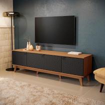 Rack Kappesberg 3 Portas 3D Canela/Preto 180cm Rack Kappesberg 3 Portas 3D Canela/Preto 180cm