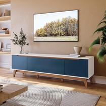 Rack Kappesberg 3 Portas Branco/Azul Profundo 180cm