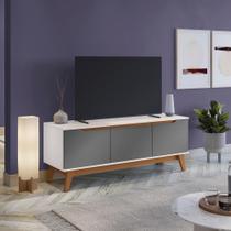 Rack Kappesberg 3 Portas Branco/chumbo 136cm