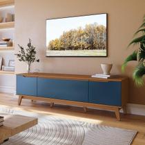 Rack Kappesberg 3 Portas Canela/Azul Profundo 180cm