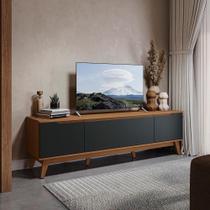 Rack Kappesberg 3 Portas Canela/Preto Fosco 180cm