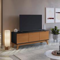 Rack Kappesberg 3 Portas Preto Fosco/Canela 136cm Rack Kappesberg 3 Portas Preto Fosco/Canela 136cm