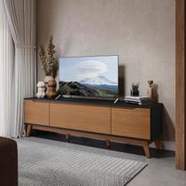 Rack Kappesberg 3 Portas Preto Fosco/Canela 180cm