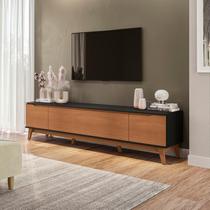 Rack Kappesberg 3 Portas Preto Fosco/Canela 218cm Rack Kappesberg 3 Portas Preto Fosco/Canela 218cm