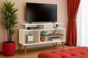 Rack lion sala estar tv estante com nichos e prateleiras