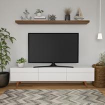 Rack Liverpool I 3 GV Branco Acetinado 218 cm Rack Liverpool I 3 GV Branco Acetinado 218 cm