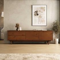 Rack Madeira 170 cm Sala TV 70 Moderno Castanho Lita