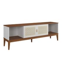 Rack Madeira Maciça 2 Portas Viena Branco