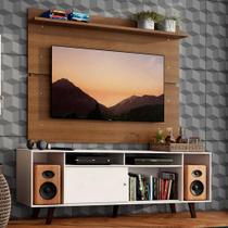 Rack Madesa Cancun com Pés e Painel para TV até 65 Polegadas - Branco/Rustic 095Z Rack Madesa Cancun com Pés e Painel para TV até 65 Polegadas - Branco/Rustic 095Z
