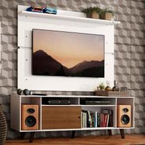 Rack Madesa Cancun com Pés e Painel para TV até 65 Polegadas - Branco/Rustic 9B9B Rack Madesa Cancun com Pés e Painel para TV até 65 Polegadas - Branco/Rustic 9B9B