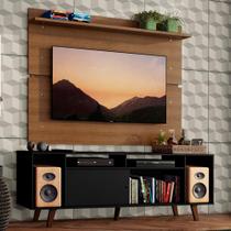 Rack Madesa Cancun com Pés e Painel para TV até 65 Polegadas - Preto/Rustic 8N5Z Rack Madesa Cancun com Pés e Painel para TV até 65 Polegadas - Preto/Rustic 8N5Z