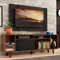 Rack Madesa Cancun e Painel para TV até 58 Polegadas com Pés - Preto/Rustic 7KD8 Rack Madesa Cancun e Painel para TV até 58 Polegadas com Pés - Preto/Rustic 7KD8