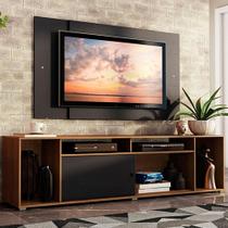 Rack Madesa Cancun e Painel para TV até 58 Polegadas - Rustic/Preto 7K8N Rack Madesa Cancun e Painel para TV até 58 Polegadas - Rustic/Preto 7K8N