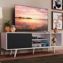 Rack Madesa Dubai para TV até 65 Polegadas com Pés - Branco/Preto/Branco Rack Madesa Dubai para TV até 65 Polegadas com Pés - Branco/Preto/Branco