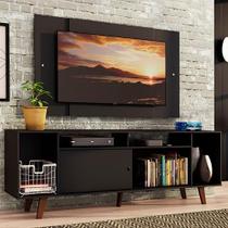 Rack Madesa e Painel Para Até 58" com Pés Preto 8nd8 Rack Madesa e Painel Para Até 58" com Pés Preto 8nd8
