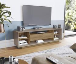 Rack Madrid Kappesberg M940 com 2 gavetas cor Nogueira Fendi