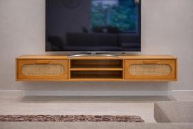 Rack MDF Santorini Suspenso 2 Gavetas Espaçosas Alta Qualidade 1.80m Com Prateleira Rack MDF Santorini Suspenso 2 Gavetas Espaçosas Alta Qualidade 1.80m Com Prateleira