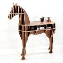 Rack mesa móvel, estante, aparador em forma de cavalo MOD167 - OiVida