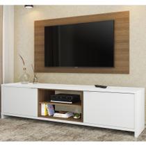 Rack Metz Branco e Painel para TV Rustic Madesa