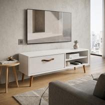 Rack Miami Com Porta E 2 Prateleiras Pés Pálito Alças em material sintético Branco J Carvalho