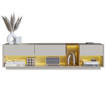 Rack Moderno Com LED 03 Gavetas 180cm Mel Arenas PRODDY Rack Moderno Com LED 03 Gavetas 180cm Mel Arenas PRODDY