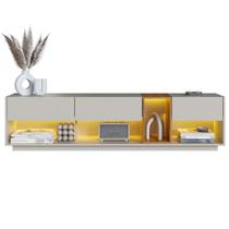 Rack Moderno Com Led 03 Gavetasavetas 180cm Mel Arenas Proddy