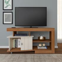 Rack Moderno para TV até 50 Polegadas MDF 122cm 1 Porta Royal Marrom Cinamomo/Off White
