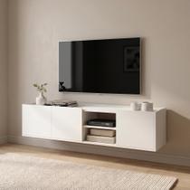 Rack Moderno para TV até 52 Polegadas MDF 155cm Moderno com Portas e Nichos Decorativos Rack Moderno para TV até 52 Polegadas MDF 155cm Moderno com Portas e Nichos Decorativos