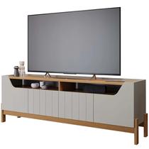 Rack Moema para TV até 70 Polegadas 4 Portas Permobili Cor Off White Nature Rack Moema para TV até 70 Polegadas 4 Portas Permobili Cor Off White Nature