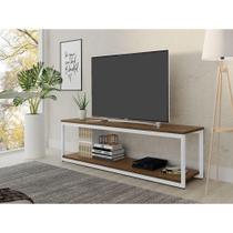 Rack Munique Estilo Industrial Klm Móveis Amadeirado Com Branco