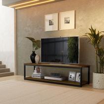 Rack Munique Estilo Industrial Klm Móveis Amadeirado Com Preto