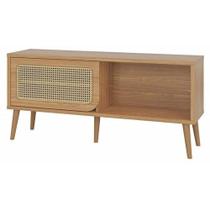 Rack Nature 1 Porta Tela Palha Estrutura MDF cor Freijo 135 cm - 72167