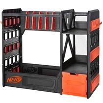 Rack NERF Elite Blaster - Armazenamento para até seis blasters, incluindo acessórios para prateleiras e gavetas, laranja e preto - Exclusivo da Amazon